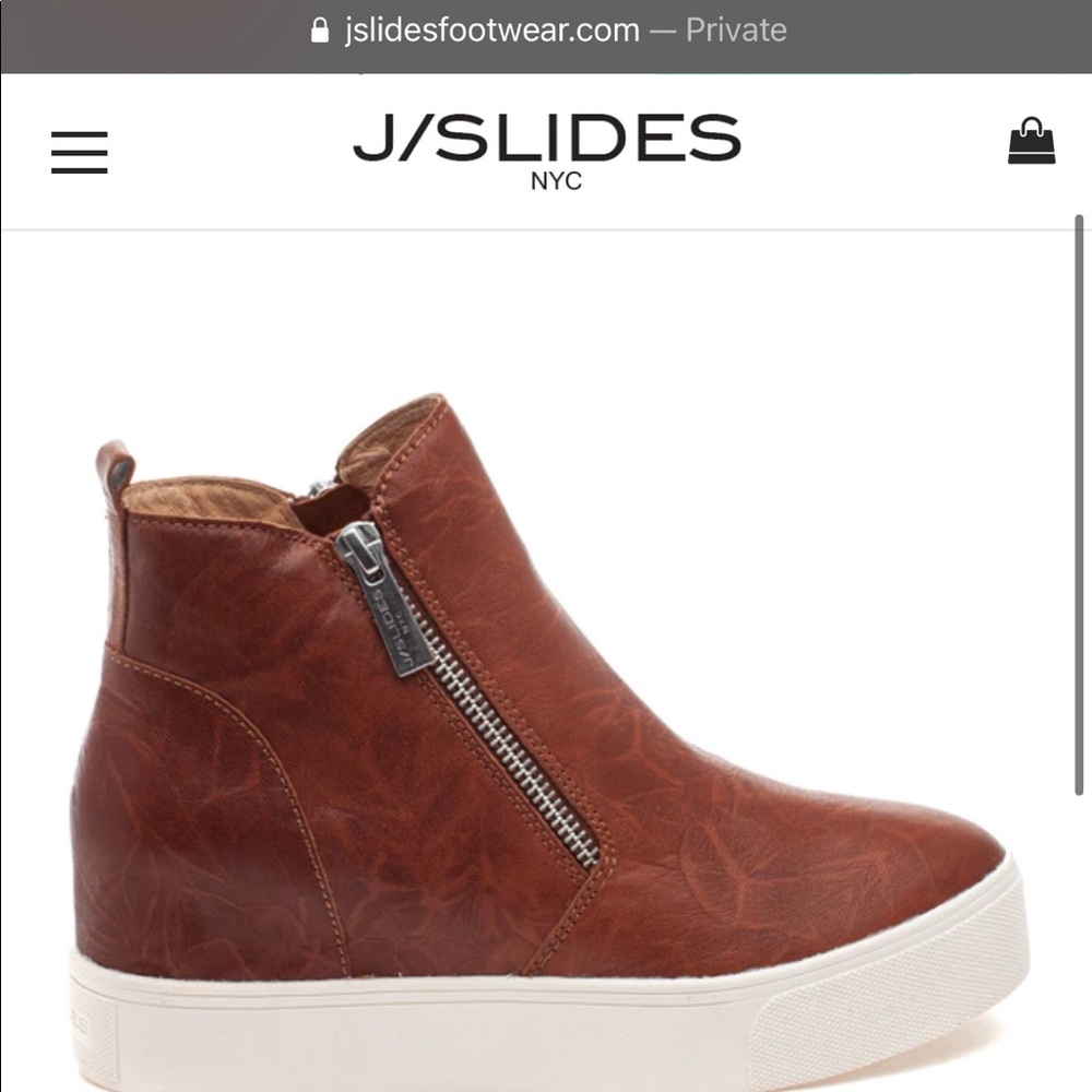 SKY Cognac Distressed Leather JSlides ✨Women’s 7.5